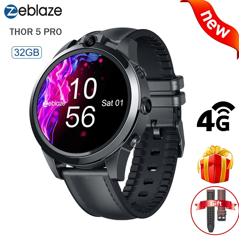 Оригинальные Смарт часы Zeblaze THOR 5 Pro 1 6 дюйма 3 Гб ОЗУ 32 ПЗУ распознавание лица