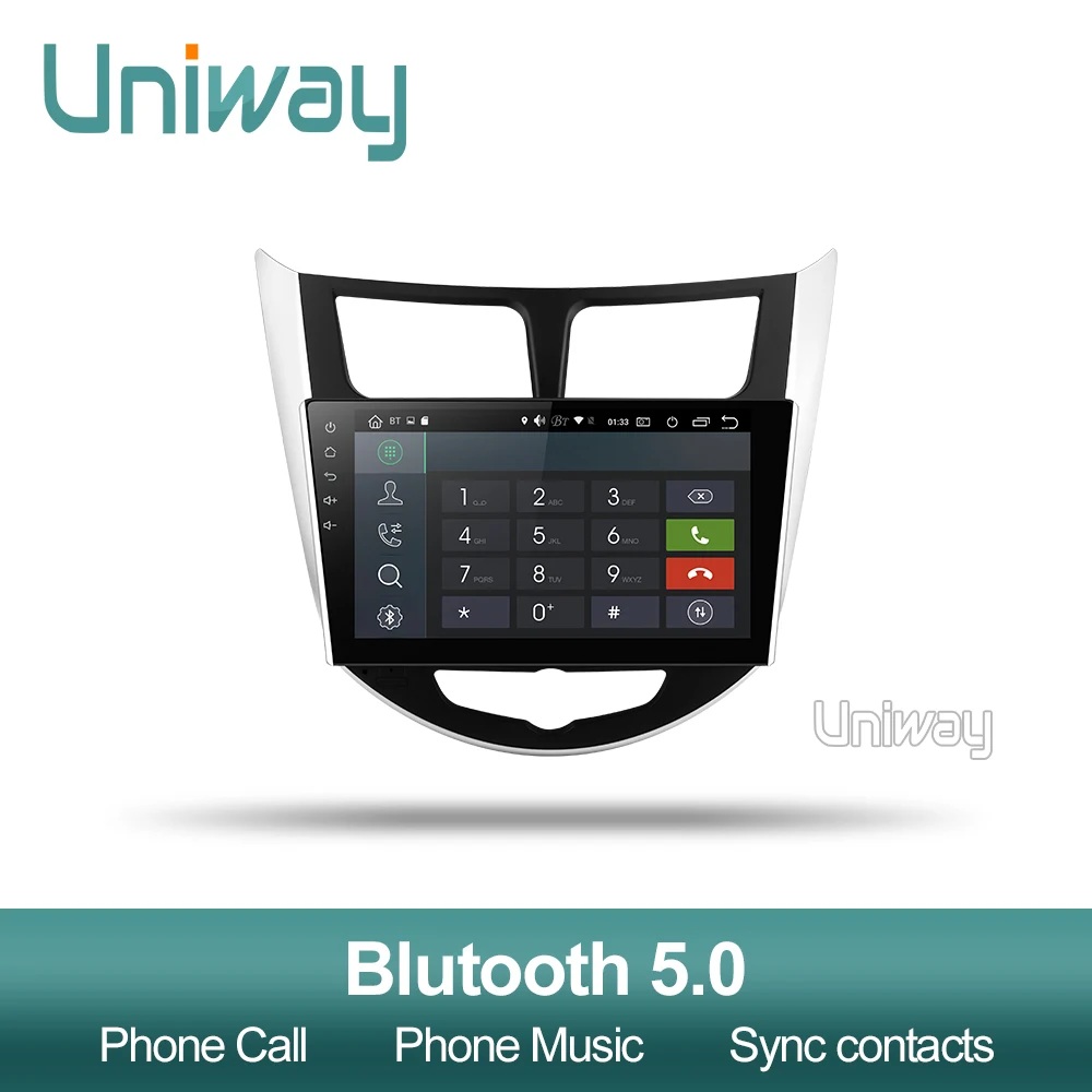 Автомобильный dvd-плеер Uniway PX6 DSP 4G 2 din android 9 0 для hyundai solaris accent verna 2011 2013 2014 2015