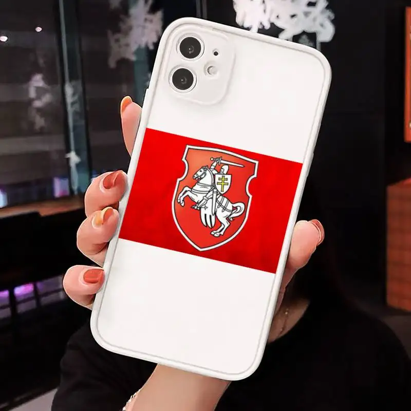 

Republic Belarus National flag Phone Cases Matte transparent For White iPhone 12 Mini 11 Pro XR XS Max 7 8 Plus X Back Cover