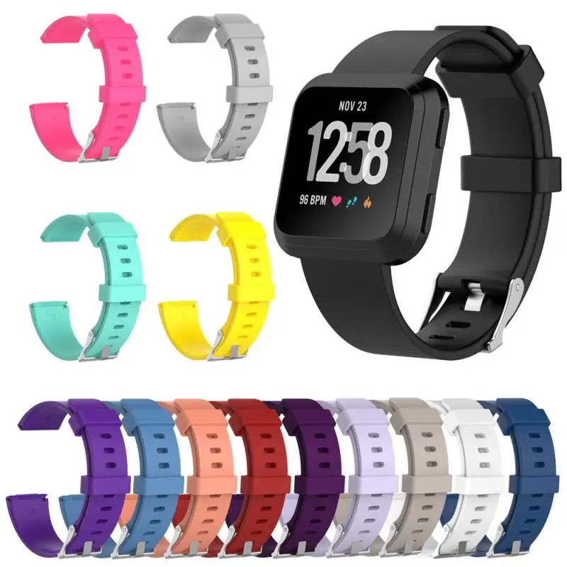 

Replacement wristband For Fitbit Versa lite/Versa smart watch 1 2 generation glossy silicone strap women fashion watch band