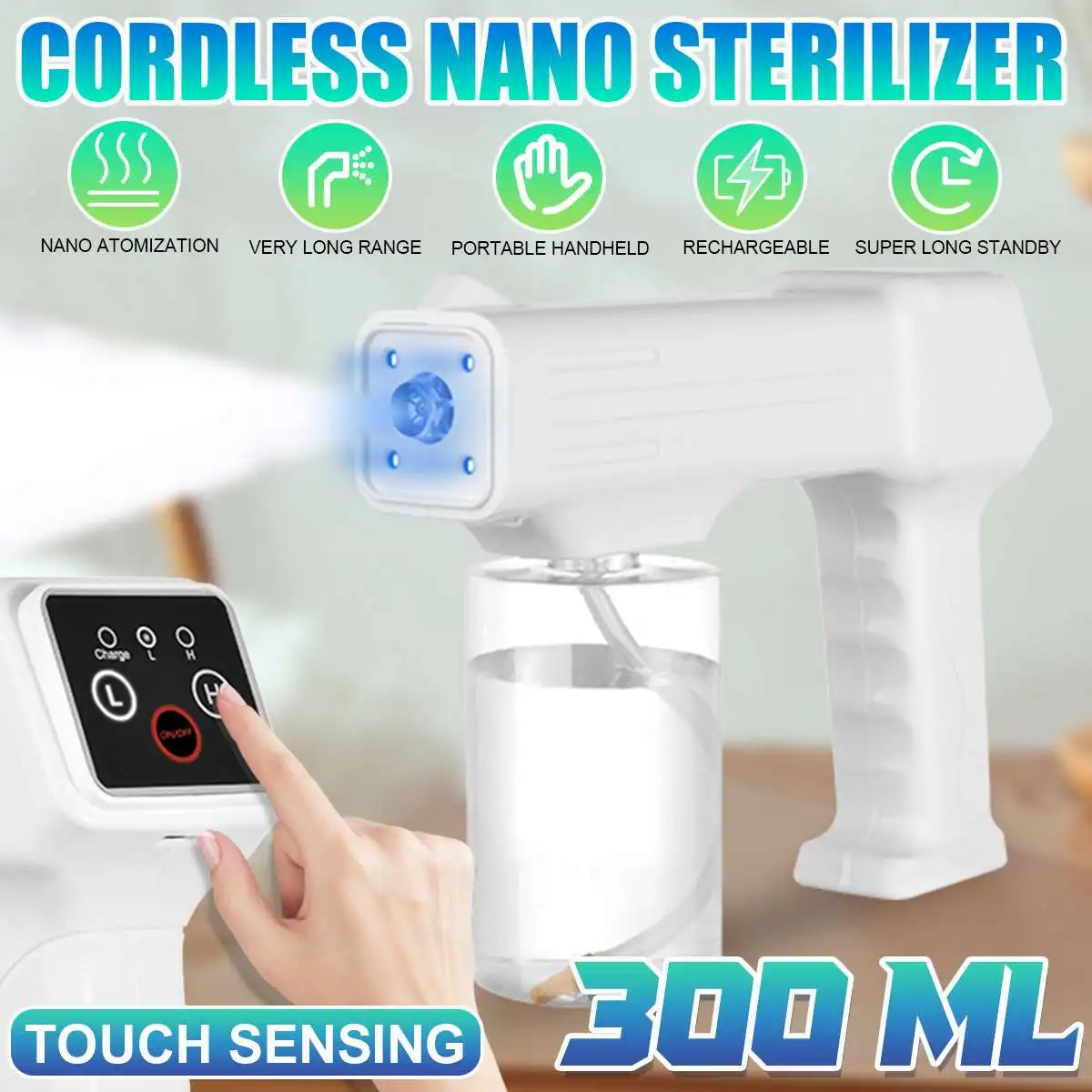 

Портативный Электрический дезинфицирующий распылитель сисветильник, перезаряжаемый нано-паровой водяной распылитель, домашний дезинфекц...