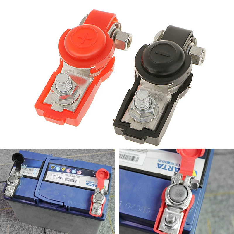 

1 Pair Car Battery Terminal Connector Battery Quick Release Copper Battery Terminal Clamp Clips For Car Truck Motorhome RV Etc