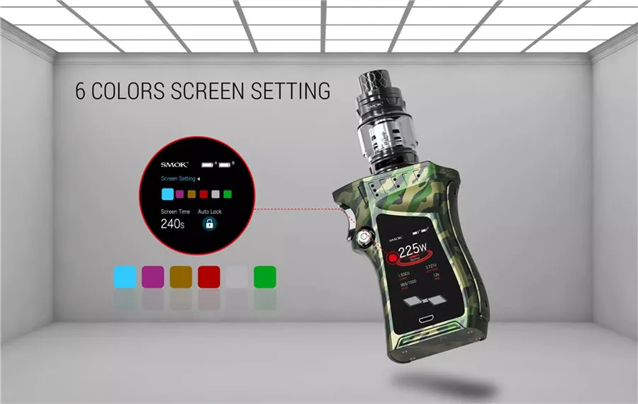 Vape Smok MAG Комплект Elektronik Sigara225W коробка мод испаритель FV12 Prince POD бак катушки сигареты электронная сигарета атомайзер S168