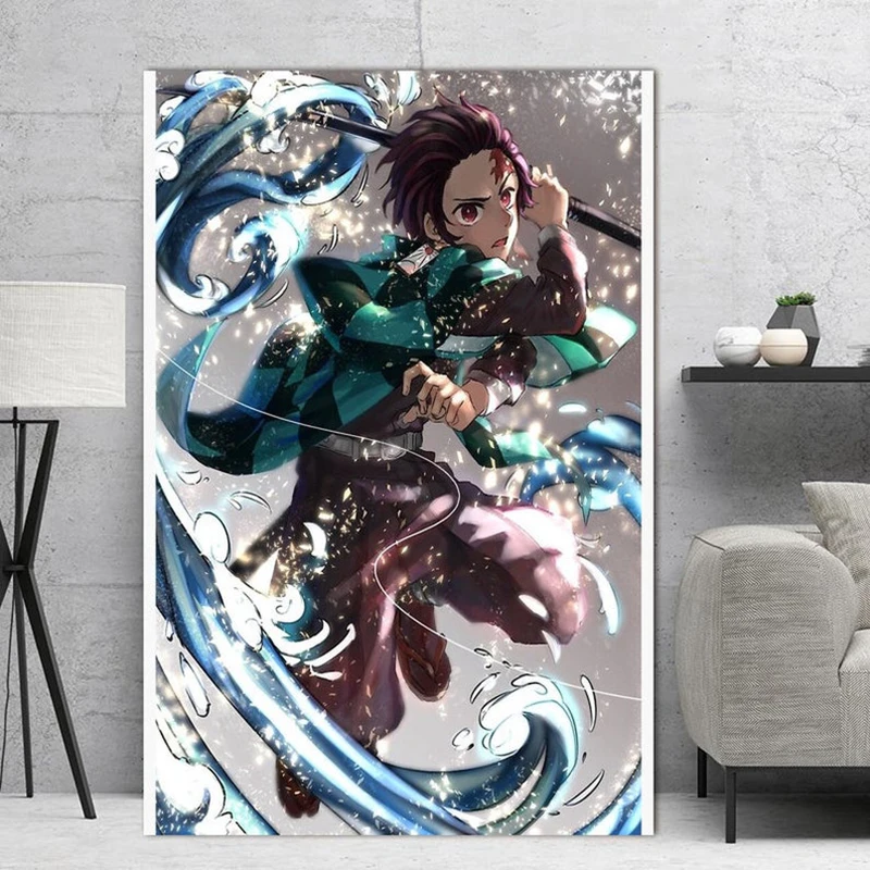 Япония Горячая Аниме демонов холст рисунок напечатанная картина настенный Декор