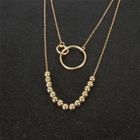 new jewelry fashion exaggerated gold beads chain ring pendant women personality multi layer necklace necklaces for women
