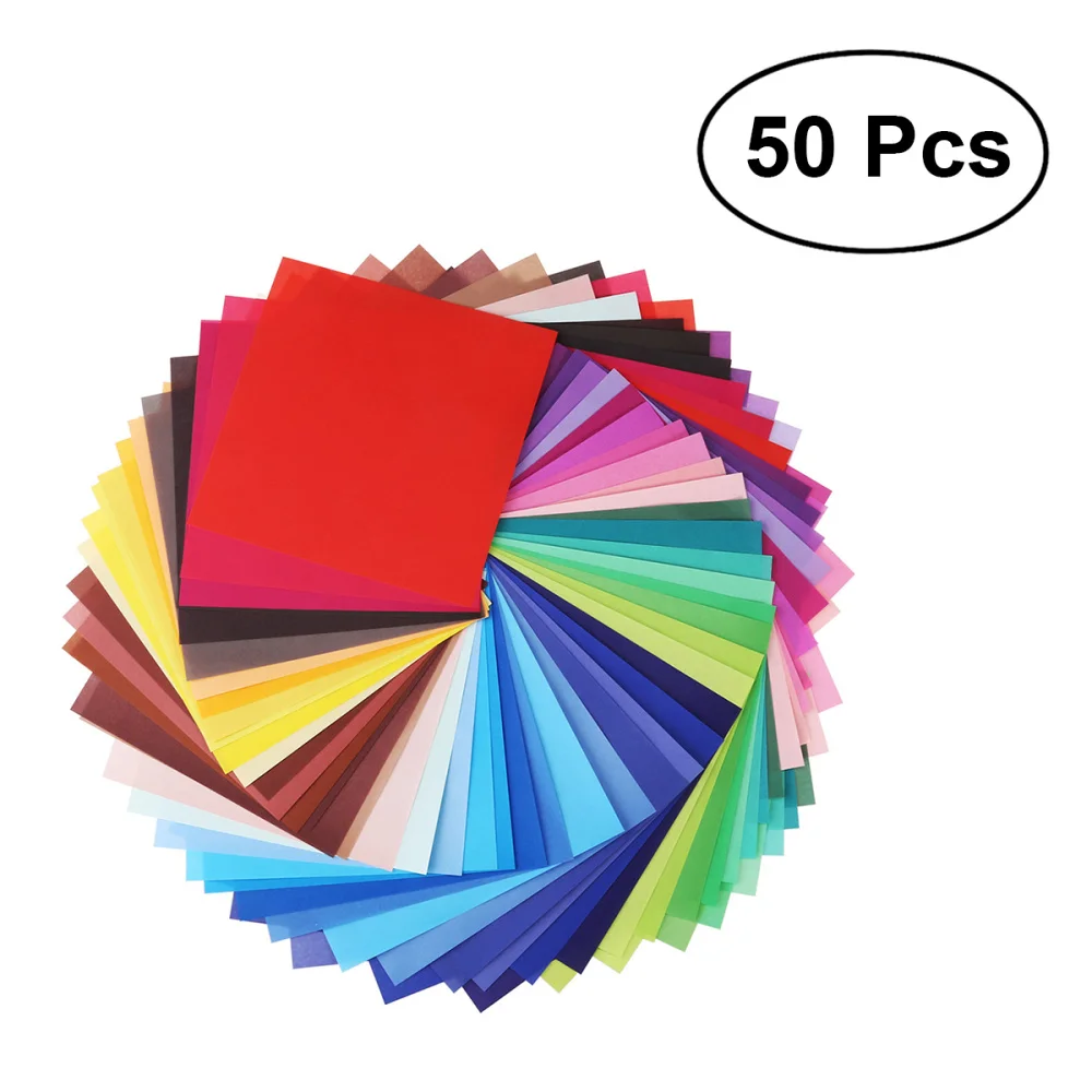 

50 Sheets Vivid Colors Single Sided Origami Paper Square Sheet for Arts and Crafts Projects 10 * 10cm