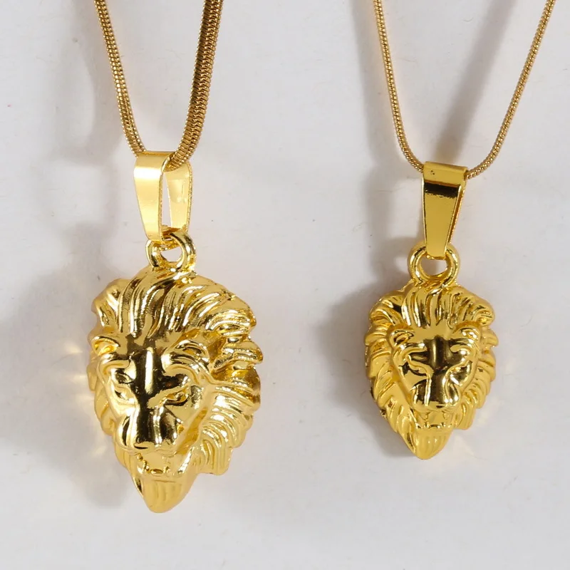 

Classic Small Lion Pendant Necklace Stainless Steel Choker Fashion Necklace for Women Jewelry Party Men Gifts 2022