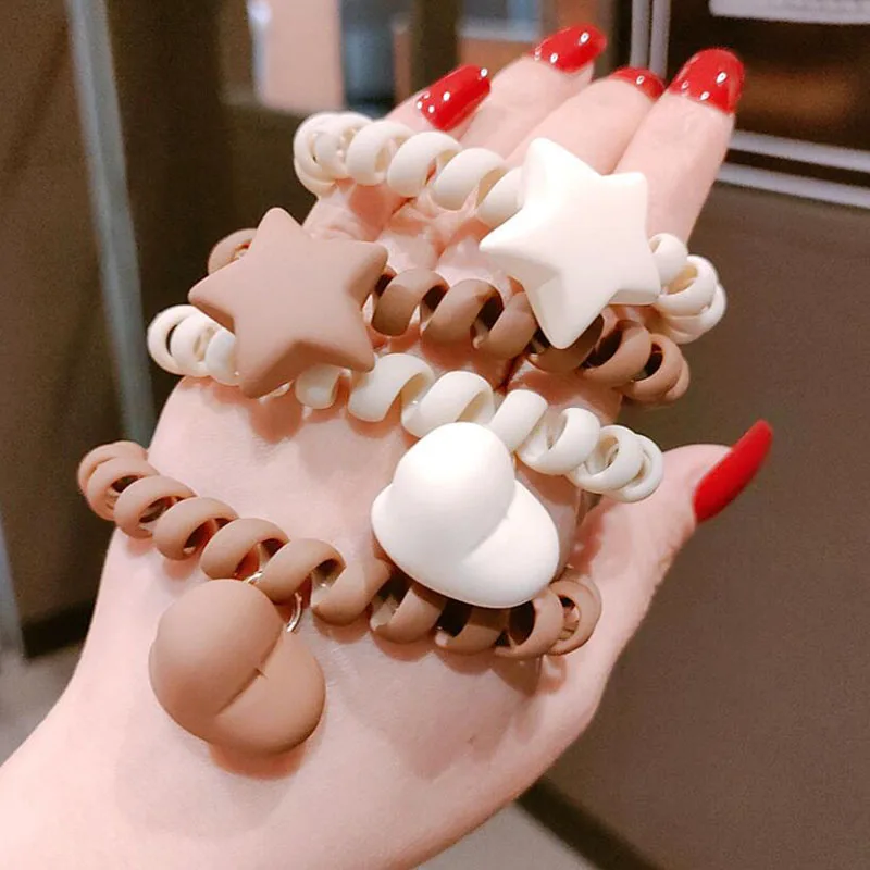 

Резинки для телефонных проводов, резинки, телефонный шнур, прозрачная резинка для волос, матовый бесшовный держатель для конского хвоста, р...