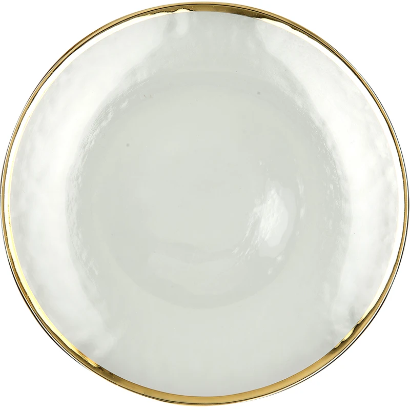 

Western Transparent Flat Plates With Ins Style Dessert Tableware Crystal Main Course Family Kitchen Dining Room Salad Dish