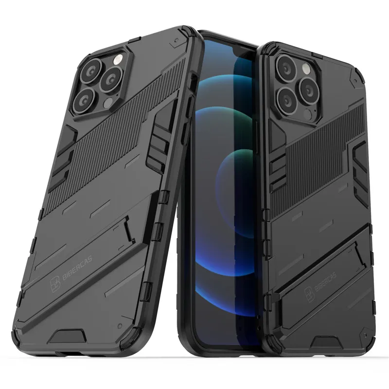 Phone Case For iPhone 13 Pro Max Case For iPhone 13 12 11 Pro Max Cover Hard PC Bracket Shockproof Case For iPhone 13 Bumper 