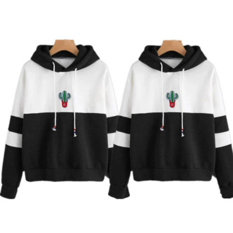 

Новинка, Модный женский пуловер свободного покроя с длинным рукавом и принтом кактуса, толстовки, осенне-зимний теплый свитшот, повседневна...