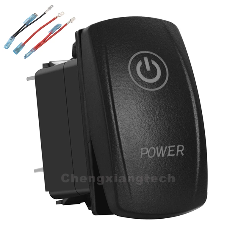 

Power Rocker Switch Red Led Light 5Pin Laser On/Off 20A/12V Bar Toggle Switch with Jumper Wires for Cars,Trucks,RV