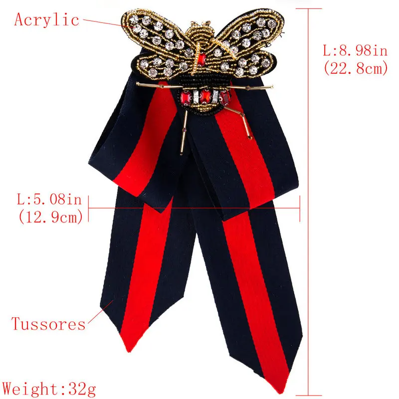 Дизайнерские Броши для женщин брендовая роскошная брошь с бантом из ленты ручной