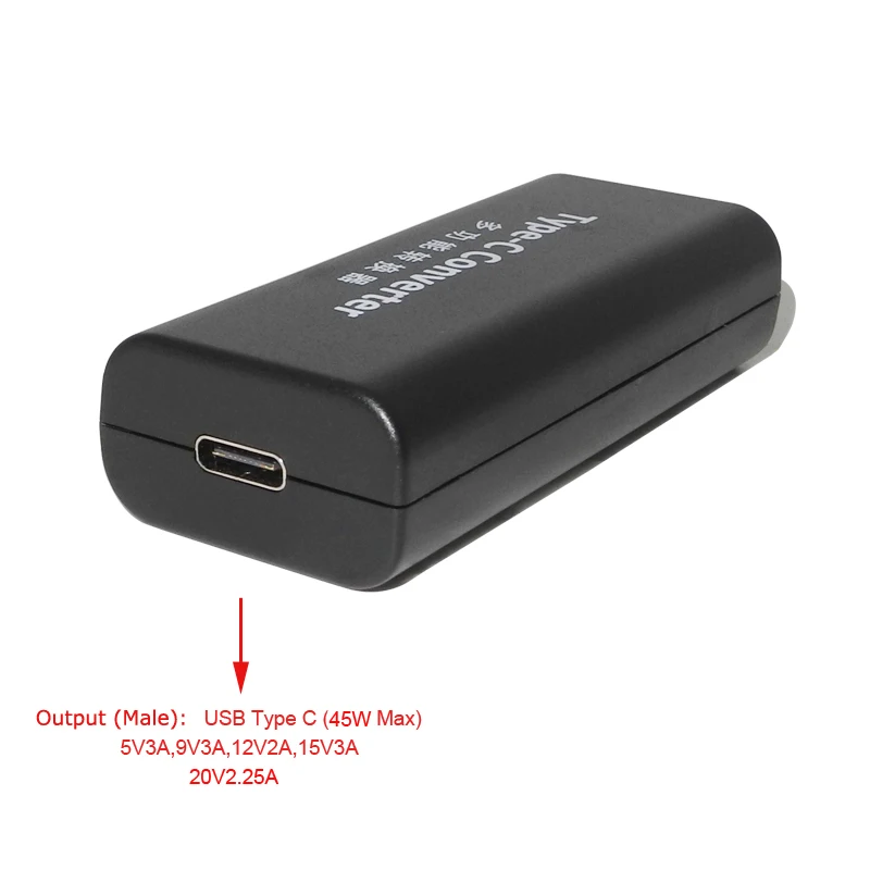 Преобразователь зарядного устройства USB Type C постоянного тока в гнездовой разъем