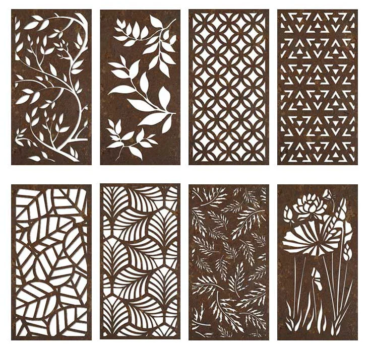 

304 201 Stainless steel hotel interior laser cutting wall golden metal screen room partition decoration