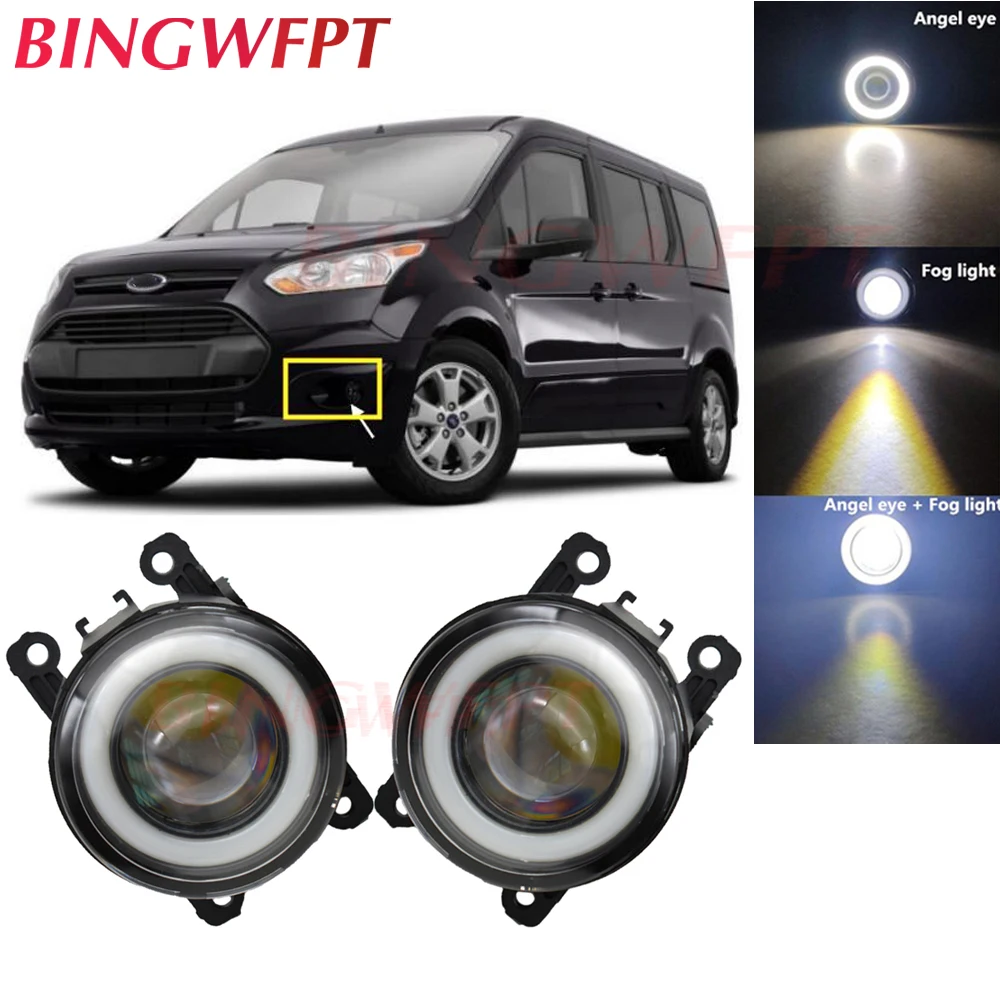 2x для Ford TRANSIT TOURNEO TRANSIT custom FOCUS MK2/3 платформа на шасси FUSION автомобильные аксессуары H11 Светодиодный противотуманный фонарь с ангельским глазом