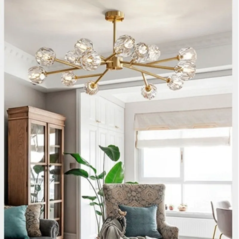 Американская медная хрустальная люстра в стиле пост-модерн роскошный светильник