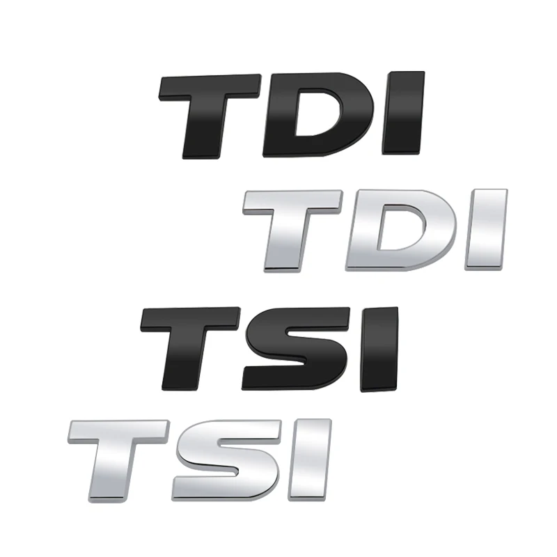 3D глянцевый черный хром Серебряный ABS TDI TSI логотип эмблема значок наклейка