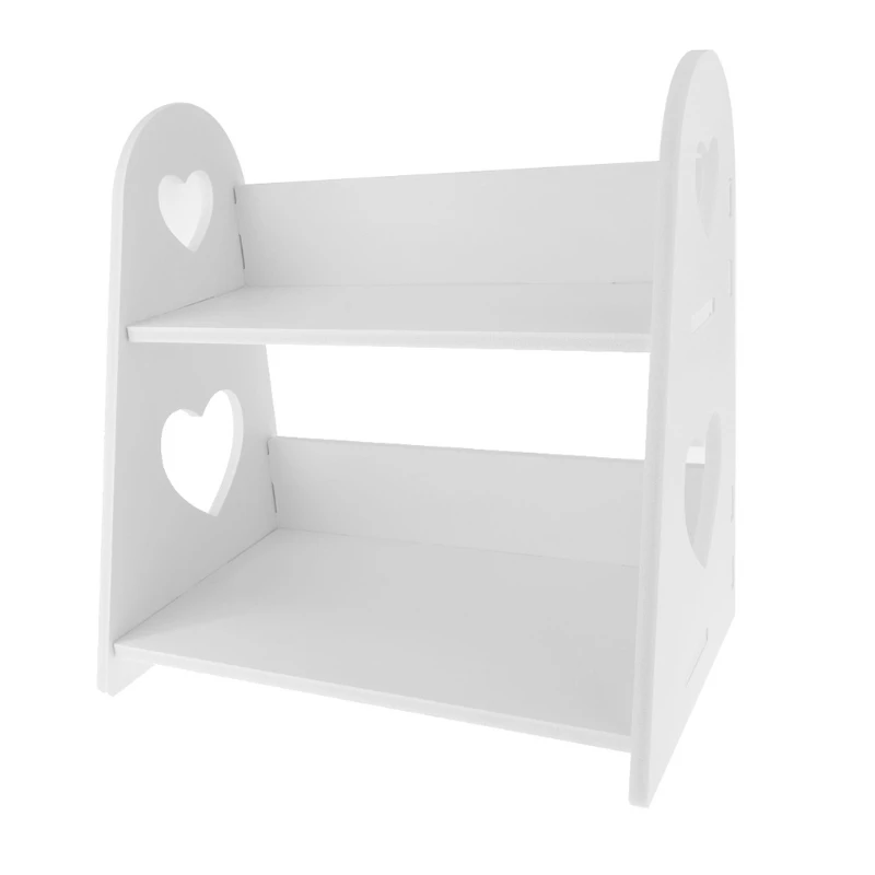 

Heart-Shaped Hollow Storage Rack Wood Desktop Organizer Display Shelf Bookcase Bathroom Cosmetic Holder