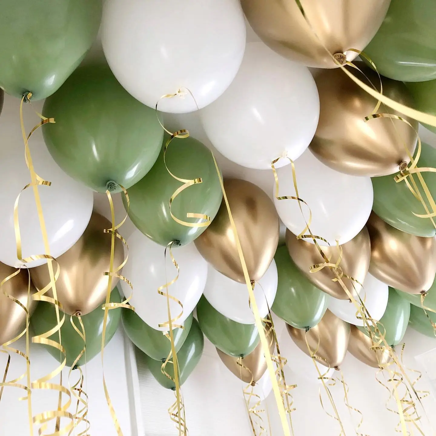 20pcs 10inch Green White Gold Balloon Kit Foil Balls For Birthday Wedding Anniversary Jungle Party DIY Decoration Home Supplies