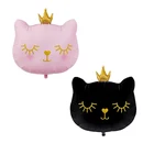 64*73 см шар в виде короны, кота, Мультяшные животные, фольгированные шары, день рождения, фотошар, детские украшения на день рождения