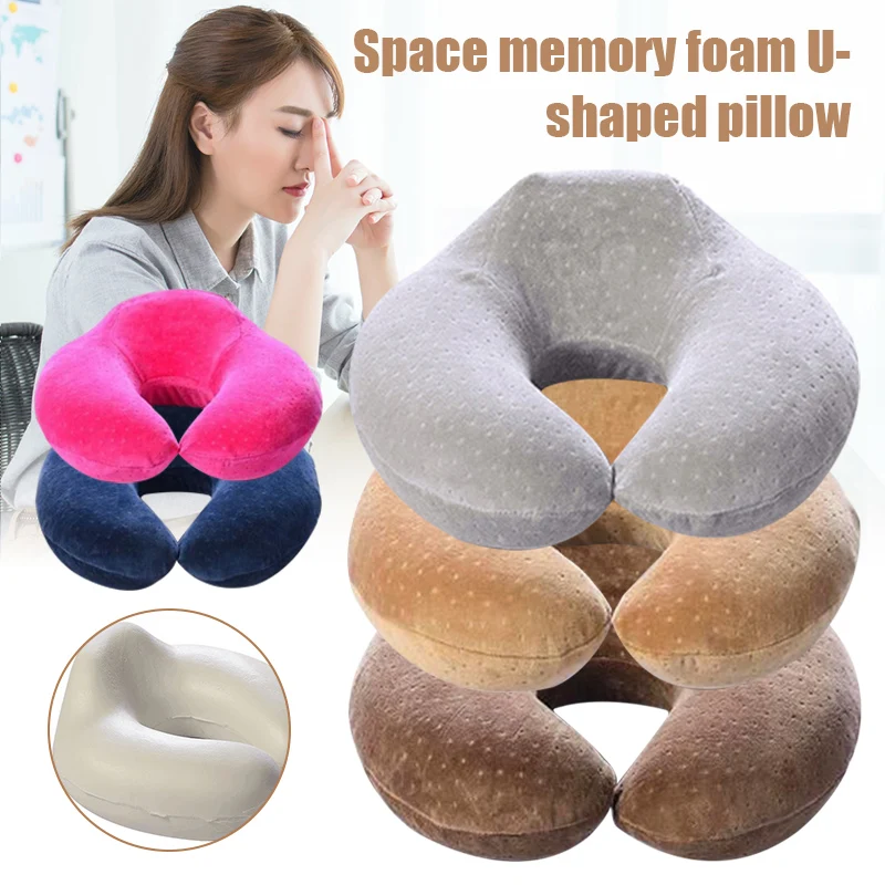

Good Healthy U-Shaped Neck Pillow Memory Foam Travel Neck Support Head Pillows Sleeps Pillow for Car Driving