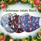 Рождественская маска для взрослых, дышащая, Пылезащитная, мультяшная, одноразовая маска из ткани с 3-слойным фильтром, черные, для косплея, для Хэллоуина