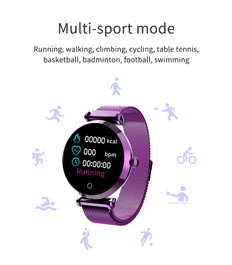 Для женщин модные часы Smart watch монитор сердечного ритма, с экраном сердцебиения, умные часы, Для мужчин умные часы Фитнес часы-браслет