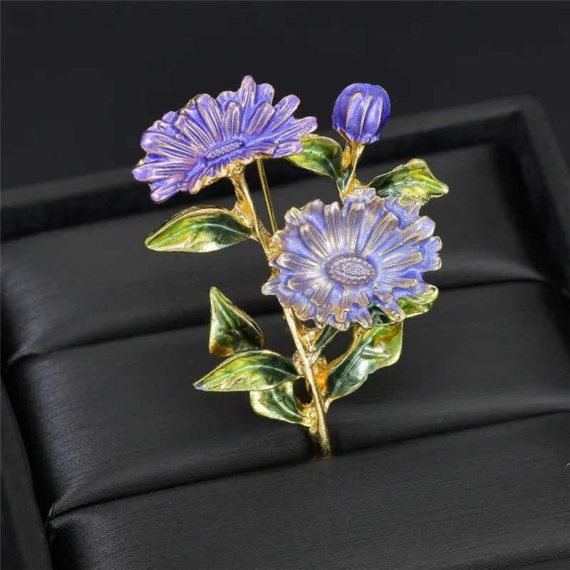 Terreau Кэти Желтый букет ромашек эмалированные Броши металлические цветы