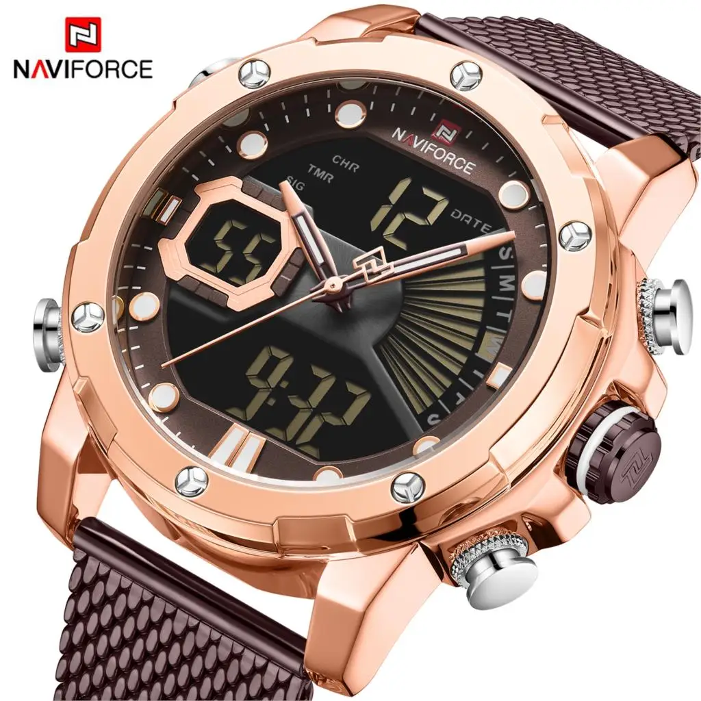 NAVIFORCE часы мужские спортивные кварцевые Топ люксовый бренд нержавеющая сталь