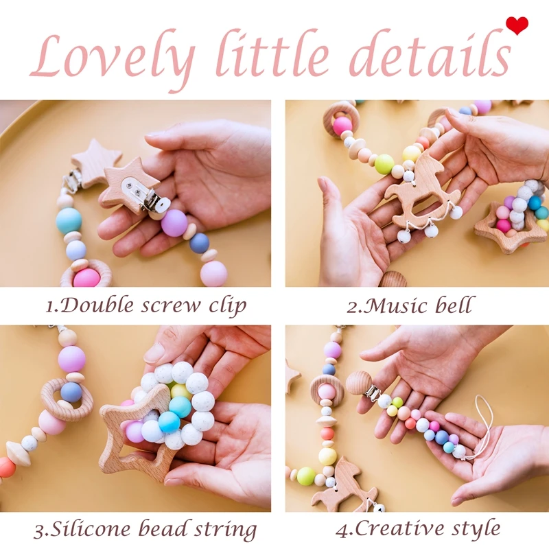 1 шт. детская деревянная погремушка на коляску возраст 0-12 месяцев | Игрушки и