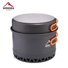 Походная посуда Widesea, набор кастрюль 2,3 л для приготовления пищи на открытом воздухе, дорожная плита, котелок, туристический кухонный котелок, оборудование