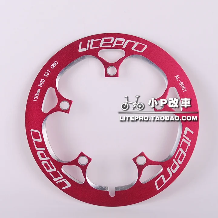 Litepro складной велосипед цепь кольцо полный CNC Сделано Красный 53T BCD 130 мм части