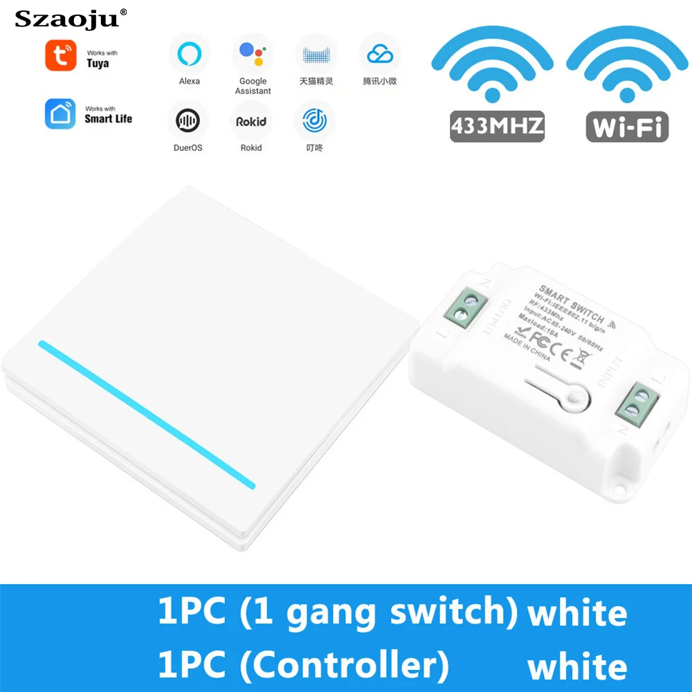 Szaoju переключатель светильник приложение Smart Life Tuya Wi Fi пуш ап РЧ пульт