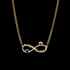 Индивидуальное бесконечное Двухслойное ожерелье с персонализированными буквами, подвеска из нержавеющей стали с короной и сердцем для женщин и мужчин, ювелирные изделия, подарок