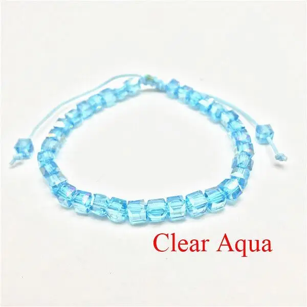 Clear Aqua Квадратный Кристальный бисерный браслет из ярких бусин для женщин богемный консервативный стиль - Окраска металла: Clear Aqua