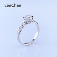 moissanite ring real 925 sterling silver trendy fine jewelry for women anniversary gift 1ct 6 5mm vvs lab diamond test passed