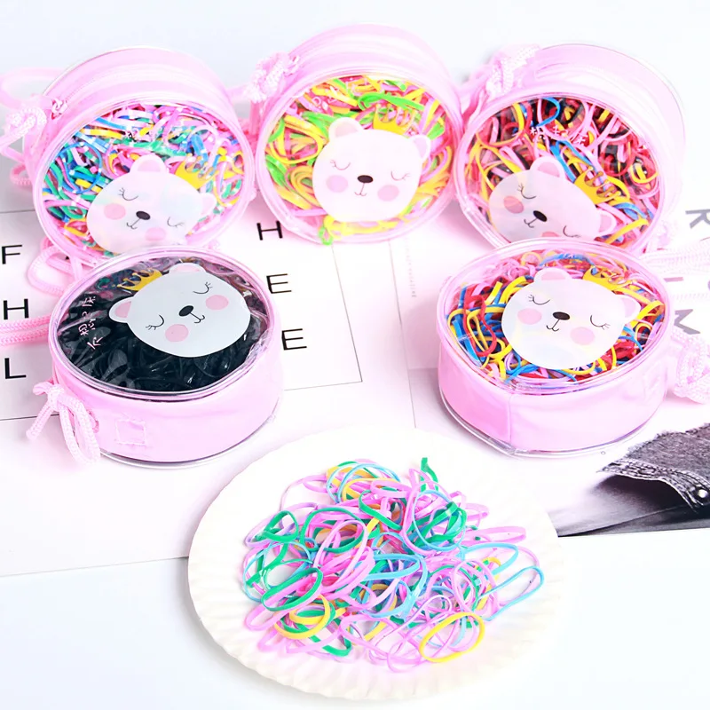 

200pcs Girl Elastic Hair Bands Nylon Rubber Band Children Hair Accessories Headband Children Ponytail Holder Bands Kids Ornament