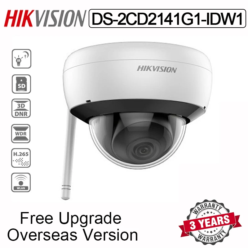 Hikvision DS-2CD2141G1-IDW1 4 МП Wifi купольная ip-камера Беспроводная IR 30 м со слотом для sd-карты Встроенный микрофон H.265+ Водонепроницаемая комнатная сетевая камера для домашней безопасности