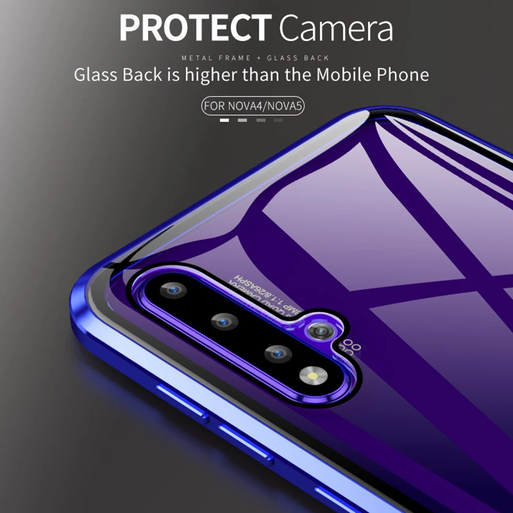 Магнитный металлический защитный чехол для телефона стеклянный Huawei Mate 20 Pro 10 |