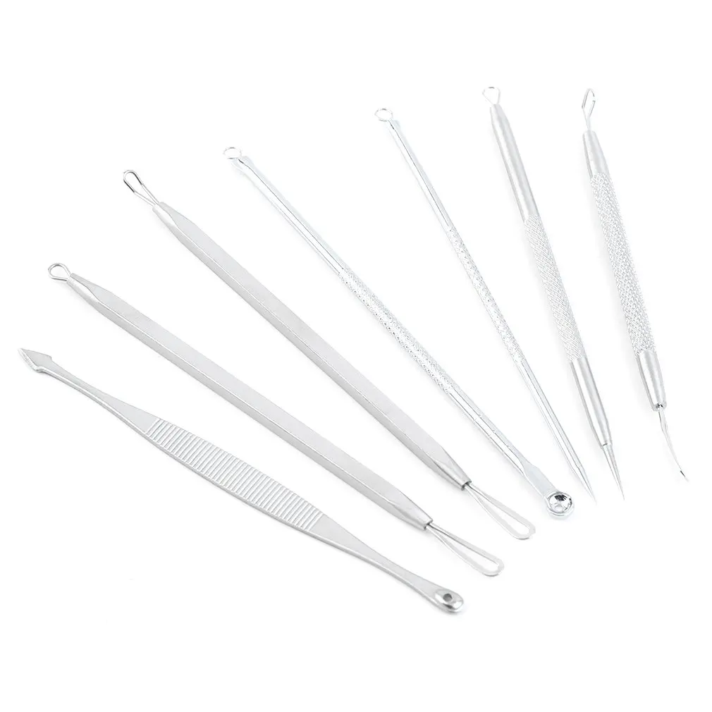 New Fashion Acne Comedone Blackhead Blemish Pimple Extractor Remover Tool Kit Set 7Pcs top quality