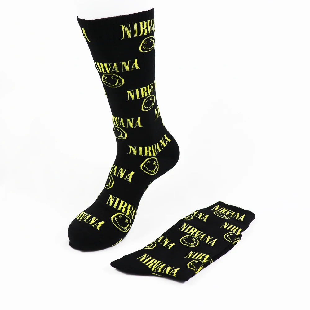 

Hip Hop Rock Sign Smiley Socks Streetwear Accessories Unisex Crew Kateboard Gift Socks