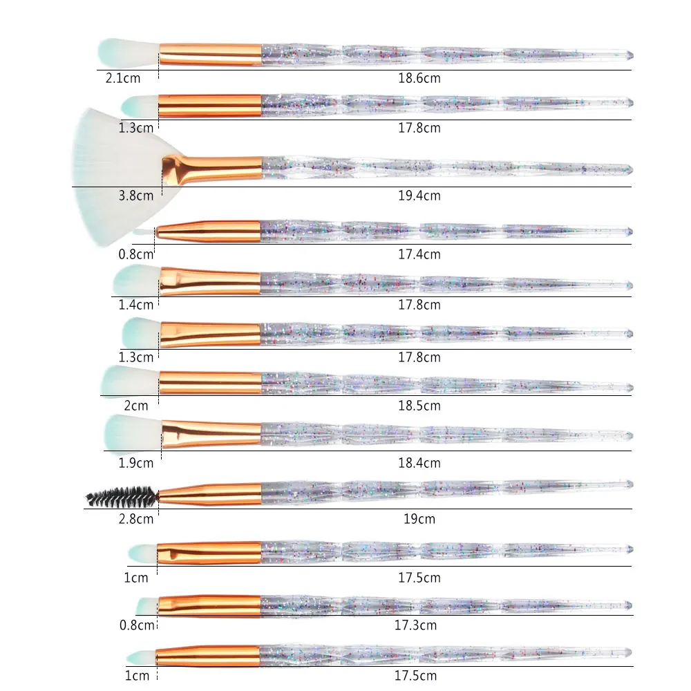 20 шт. набор кистей для макияжа с бриллиантами пудра Тональная основа румяна
