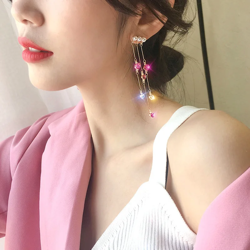 Классические серьги с жемчугом и кисточками модные ювелирные изделия для