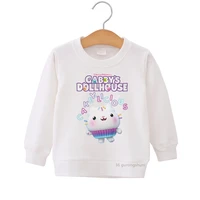 cute ice cream cat graphic print sweatshirt girls gabbys dollhouse hoodies kids clothes harajuku childrens clothing wholesale