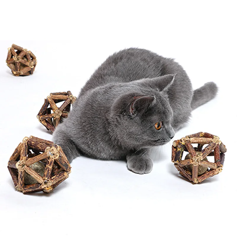 

Catnip Toy Ball Educational Interactive Pet Toys Safety Molar Toothpaste Branch Cleaning Teeth Silvervine Cat Snacks Sticks