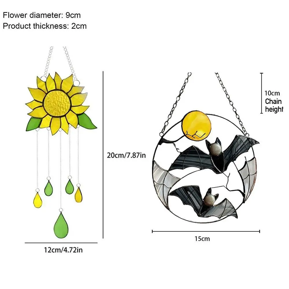 

1Pcs Dripping Sunflower Pendant Wind Bell Alloy Bat Garden Outdoor Wind Craft Hanging Ornament Yard For Home Decoration Chi X4Y0