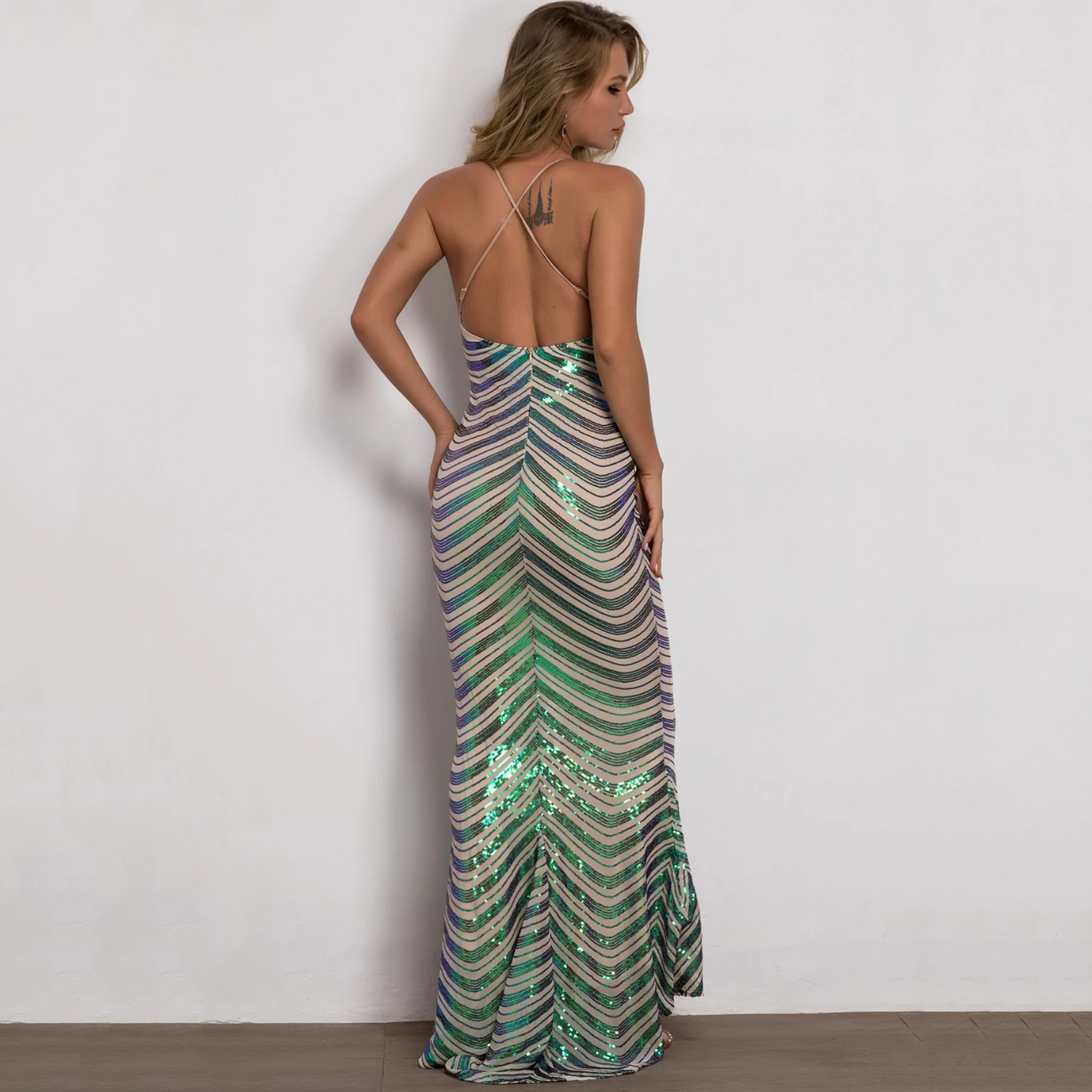 2019 горячая Распродажа элегантное платье с открытой спиной глубокий v-образный