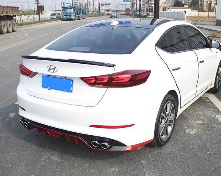 Задний спойлер для Elantra 2016 ABS задний бампер диффузор корпуса комплект заднего