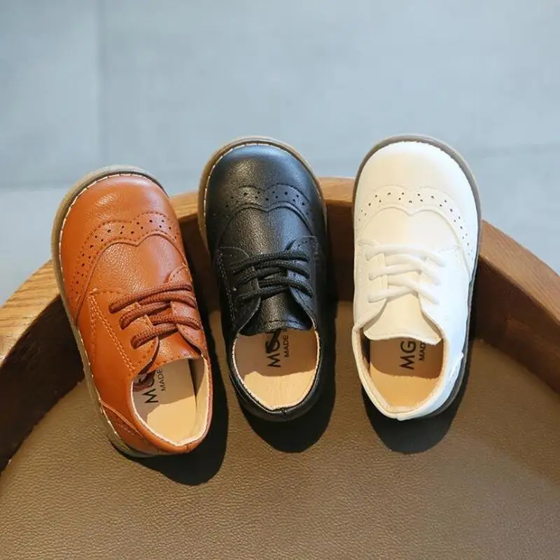 New Spring Autumn Children Leather Shoes for Boys Girls Casual Kids Soft Bottom Outdoor Baby Sneakers | Детская одежда и обувь